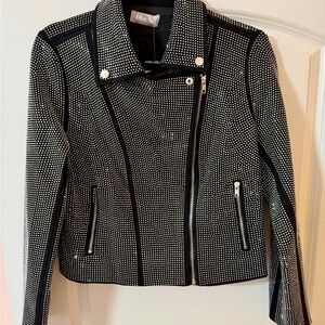 Blue B Black Crystal Moto Jacket